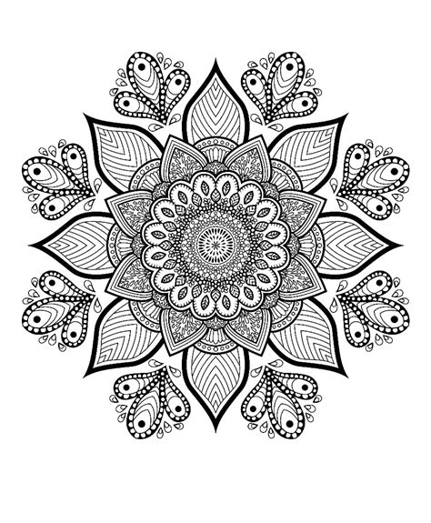Free printable mandala and zentangle coloring pages. Free Flower Mandala Adult Coloring Page