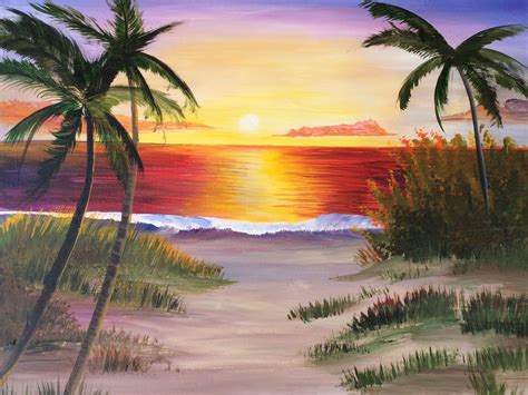 Paint Nite Jamesons Restaurant 112214 Sunset Painting Beach