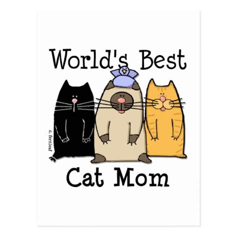 Worlds Best Cat Mom Postcard Zazzle