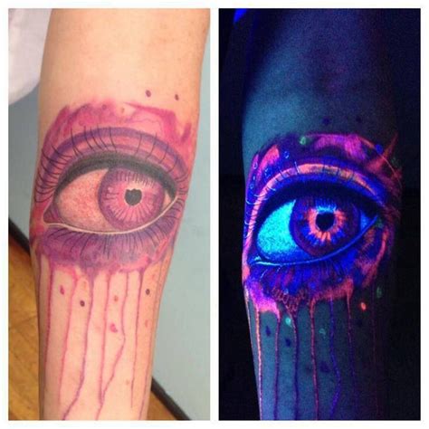 Eye Tattoo With Uv Ink Way Cool Glow Tattoo Uv Tattoo Metal Tattoo