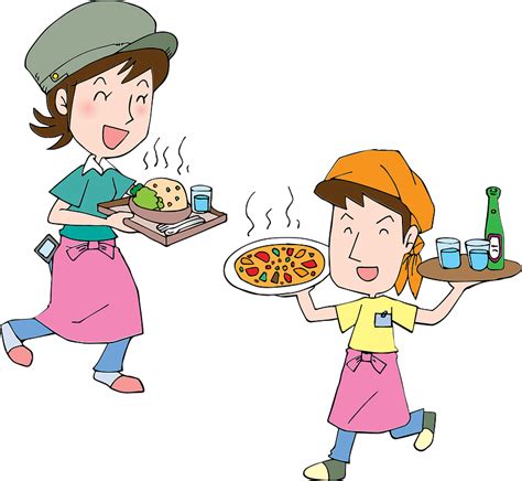 Waitress And Waiter In A Restaurant Clipart Free Download Transparent