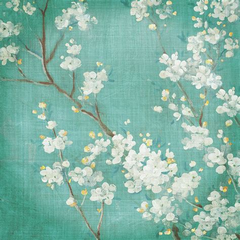 White Cherry Blossoms Ii Aged No Bird Painting By Danhui Nai