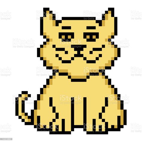 Cat Vector Illustration In Pixel Art Stock Illustration Download
