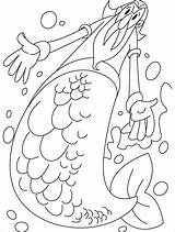 Coloring Merman Popular Library Clipart Line sketch template