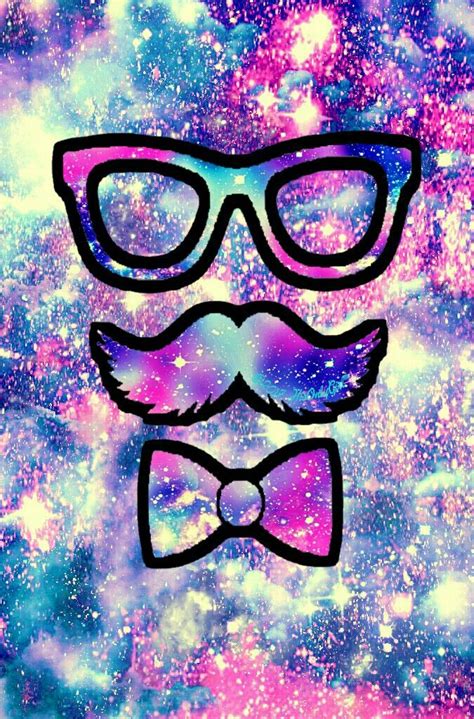 Cute Hipster Moustache Galaxy Wallpaper I Created For The App Cocoppa