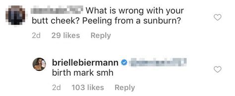 Brielle Biermann Claps Back At Critic For Butt Cheek Comment
