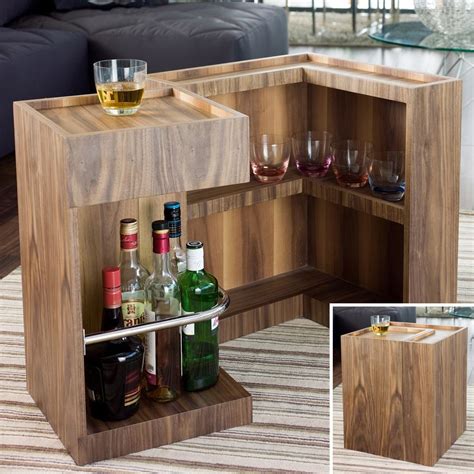 Dwell Imbibe Mini Bar Side Table Walnut £299 Modern Home Bar