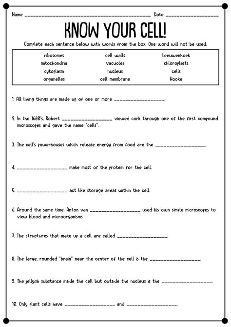 Science For 7th Graders Worksheet
