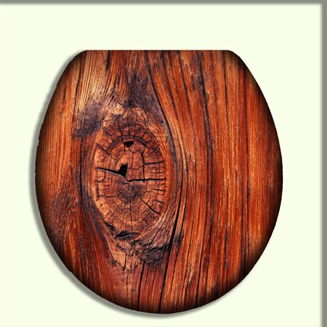 Toilet Seat With Rustic Large Wood Knot Design Rustic Toilet Seats Wooden Toilet Seats