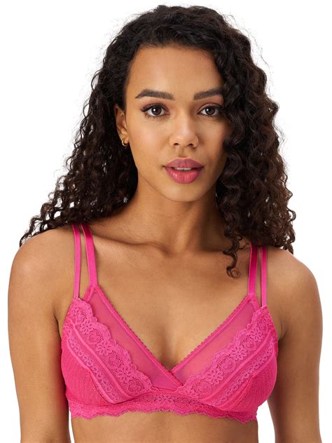 Adored By Adore Me Womens Mandy Wire Free Unlined Lace Mesh Triangle