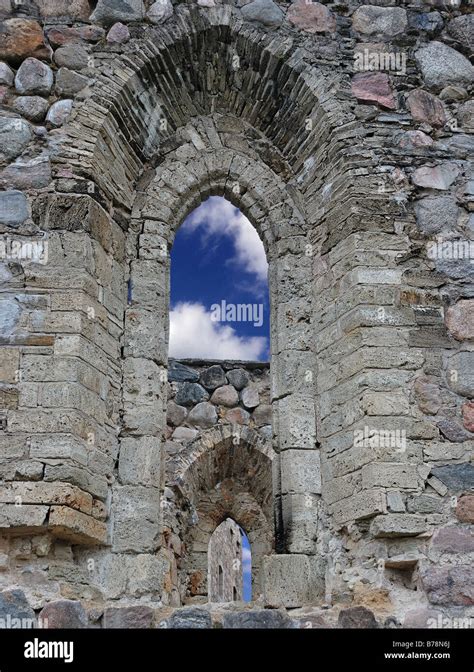 Loophole In A Wall Of Medieval Castle Cesis Latvia Stock Photo Alamy