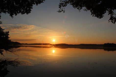 Sunrise Over The Lake Stock Image Image Of Cloud Leave 53621367