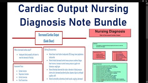 Cardiac Output Nursing Diagnosis Note Bundle Etsy