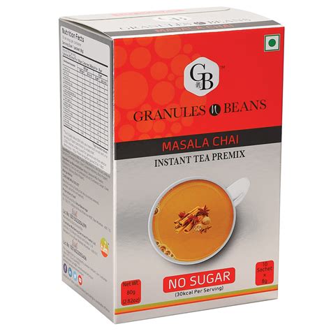 Buy Granules And Beans Unsweetened Masala Instant Tea Premix 10