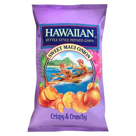 Hawaiian Sweet Maui Onion Flavored Kettle Style Potato Chips 8oz