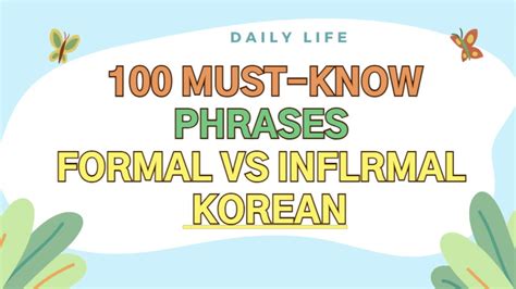 Must Know Phrases In Formal Informal Korean For Beginners Youtube
