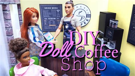 How To Make A Doll Coffee Shop Barbie Diy Accessories Doll Shop