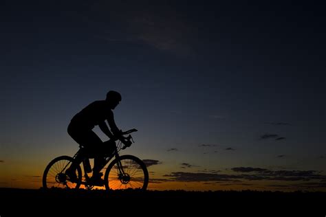 Free Photo Bicycle Rider Riding Bike Sunset Free