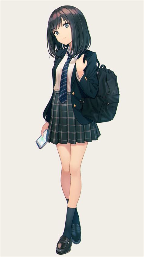 Imagenes Anime Chica Anime Con Uniforme Colegial