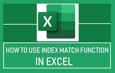 How To Use Index Match Function In Excel
