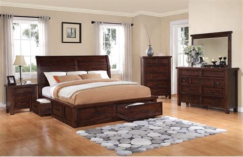 Sonoma 8 Piece Queen Storage Bedroom Set Dark Brown