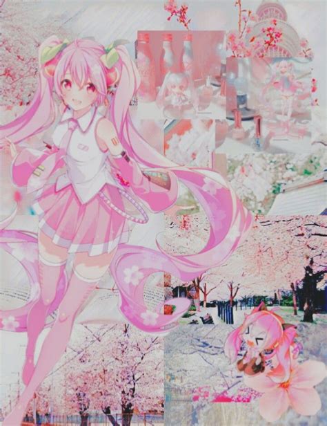Pink Hatsune Miku Aesthetic Female Anime Character Wallpaper Anime