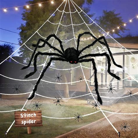 Buy UNGLINGA Giant Yard Halloween Decorations Outdoor Spider Web With
