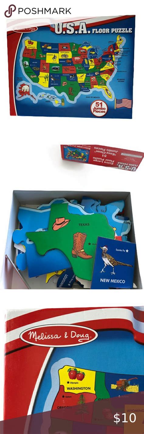 Melissa And Doug Puzzle Jumbo Usa 51 Piece New Melissa And Doug