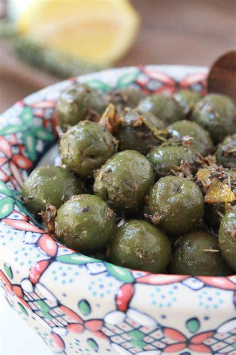 Rosemary Thyme Marinated Green Olives The 4 Blades Recipe Olive