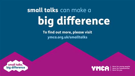 Small Talks Can Make A Big Difference Ymca England And Wales