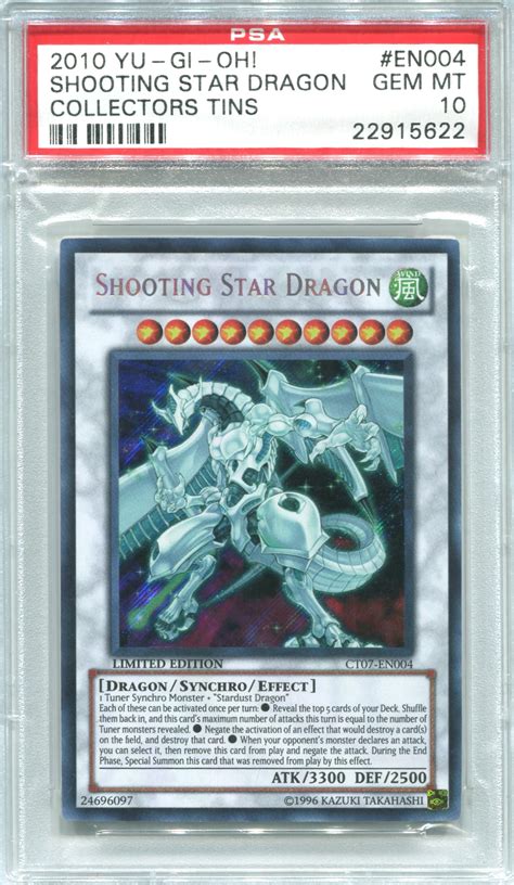 Yu Gi Oh Tin Single Shooting Star Dragon Secret Rare Ct07 Psa 10