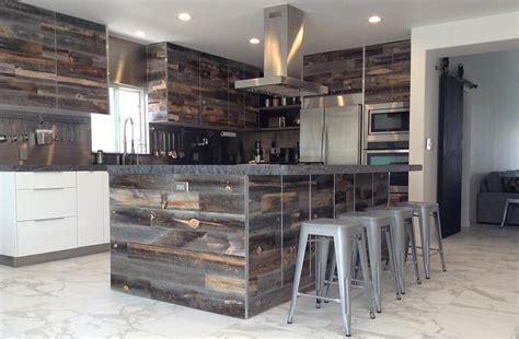 On the inside you can integrate appliances or increase the storage with shelves, made. 7 Reclaimed Wood Kitchen Ideas | Stikwood DIY Wood Decor