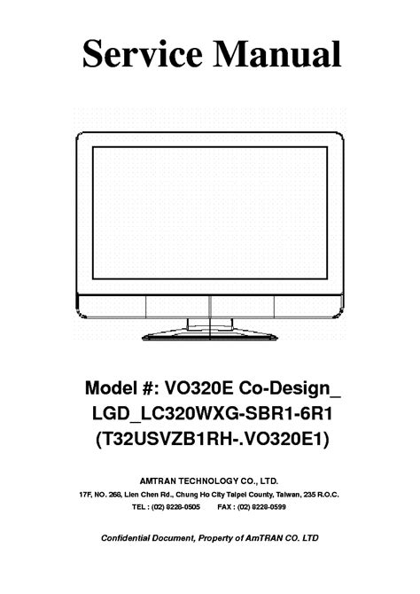 Vizio Vo320e Lgd Lc320wxg Sbr1 6r1 Sm Service Manual Download