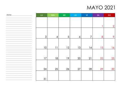 Calendario Mayo 2021 Calendariossu