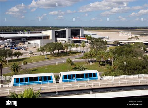 Monorail At The Tampa International Airport Tampa Florida Stock Photo