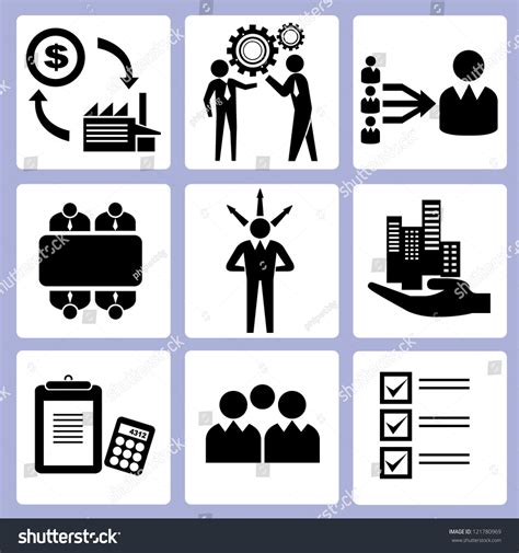 Business Management And Business Function Icon Set Vector 121780969