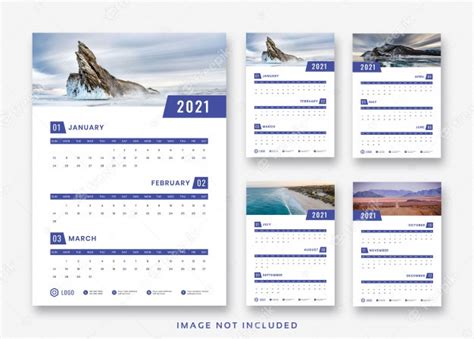 8 Template Kalender Dinding 2021 Biru Yang Perlu Anda Miliki