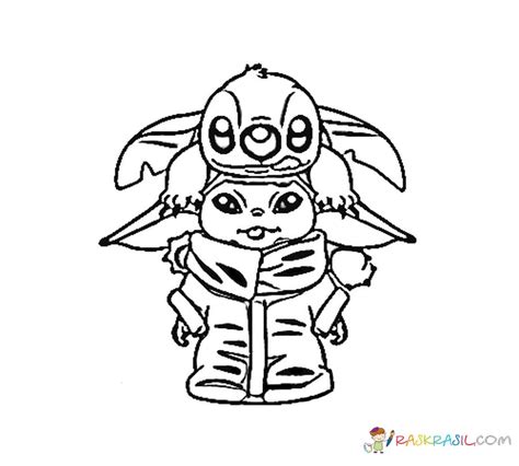 Mattel's star wars the child plush toy. Coloring pages Baby Yoda. The Mandalorian and Baby Yoda Free