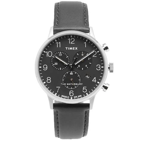 Timex Waterbury Classic Chronograph Watch Black END NL