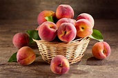 Basket of Peaches HD wallpaper