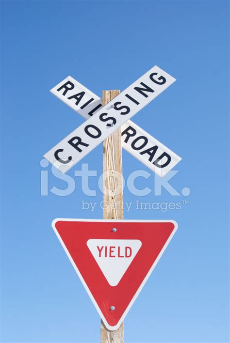 Railroad Crossing Yield Sign Stock Photos