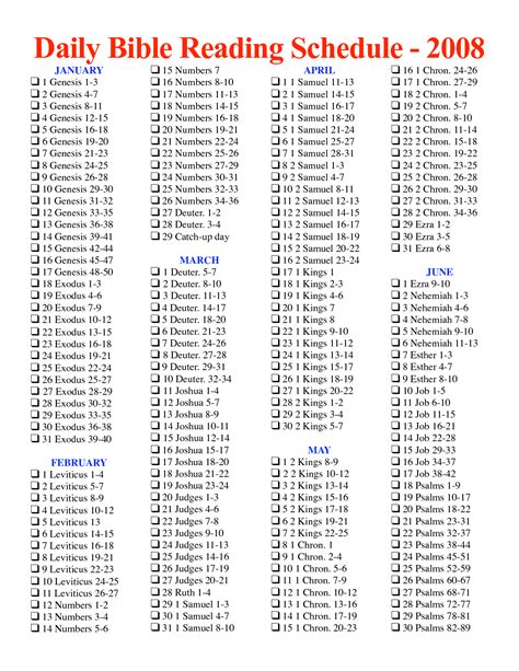 One Year Bible Reading Schedule Printable Images And Photos Finder