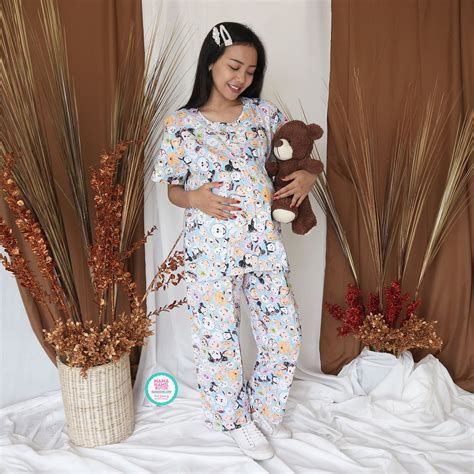 5 toko baju anak terlaris di shopee april 2019. Mama Hamil Baju Tidur Piyama Full Kancing Celana Panjang ...