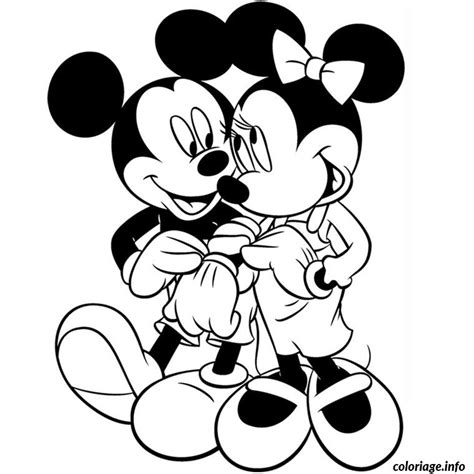Coloriage Mickey Minnie Dessin