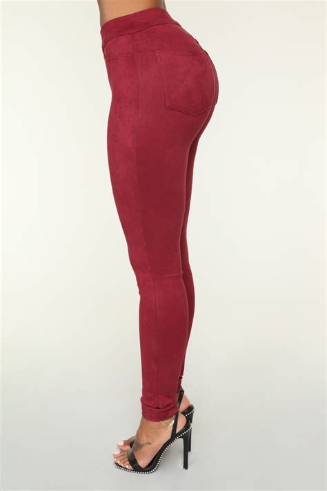 rhiannon faux suede leggings burgundy fashion nova leggings fashion nova