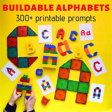 Buildable Alphabets Big Bundle 300 Printable Designs Pattern Blocks