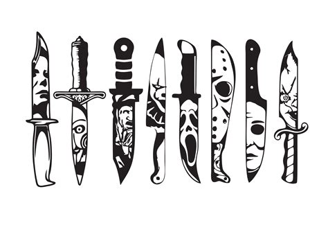 Horror Movie Characters In Knives Svg Michael Myers Svg Scream Svg