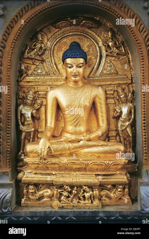Buddha Statue Mahabodhi Temple Complex Bodh Gaya Bodhgaya Bihar