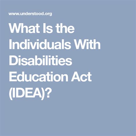 What Is The Individuals With Disabilities Education Act Idea