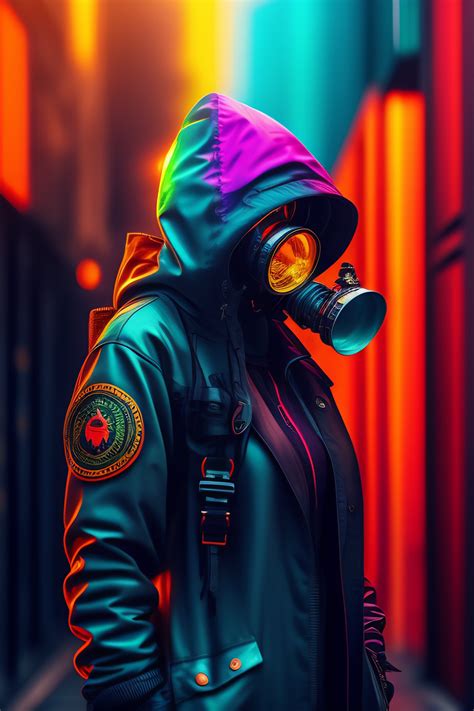 Lexica Colorful Portraits Of A Scary Cyberpunk With Gasmask Stunning